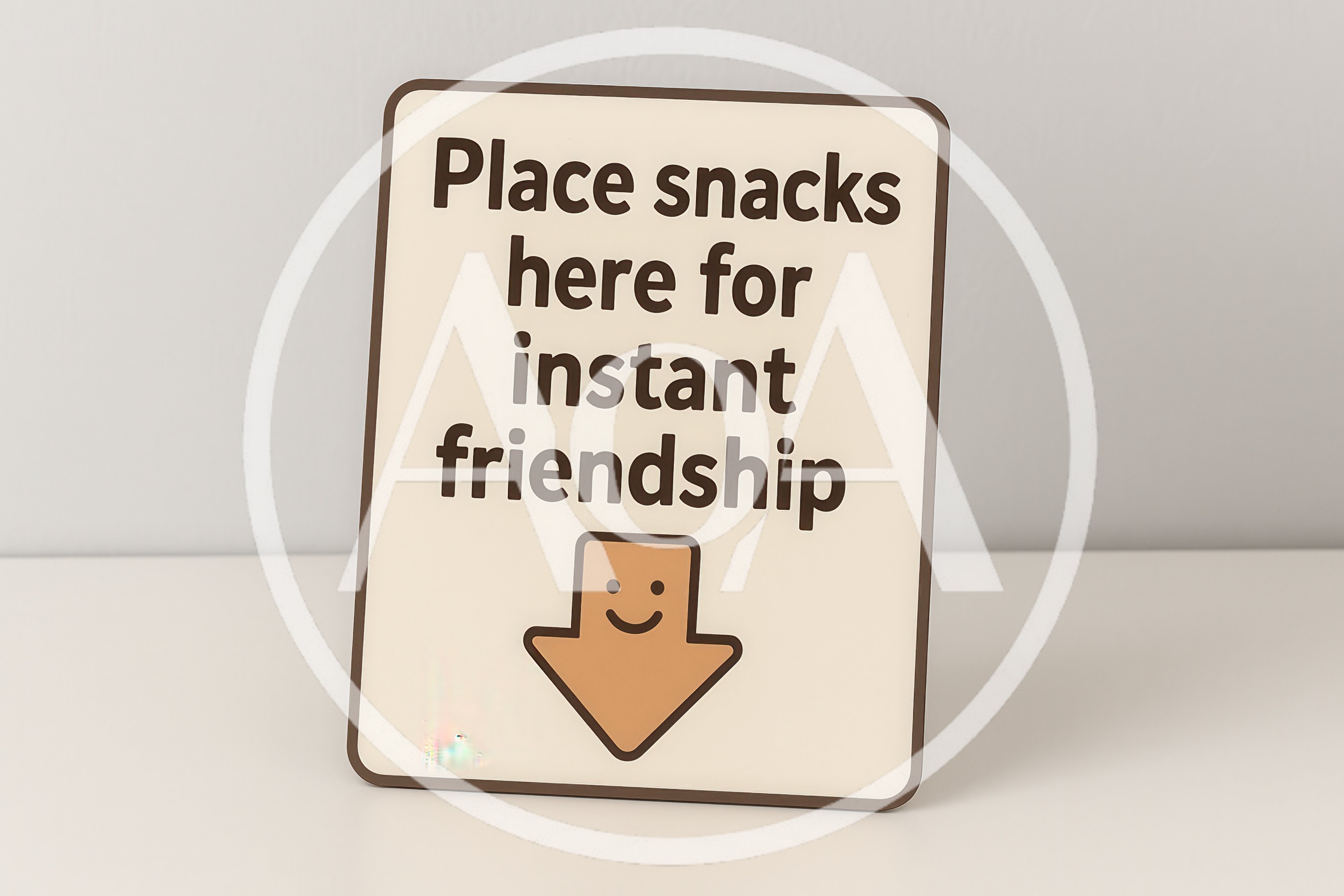 Sign Encouraging Snack Donations For Friendship