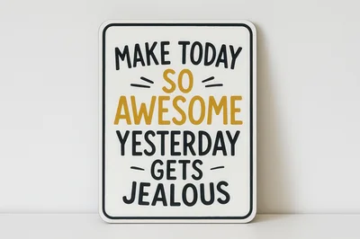 Motivational Sign With Inspirational Quote On White Background