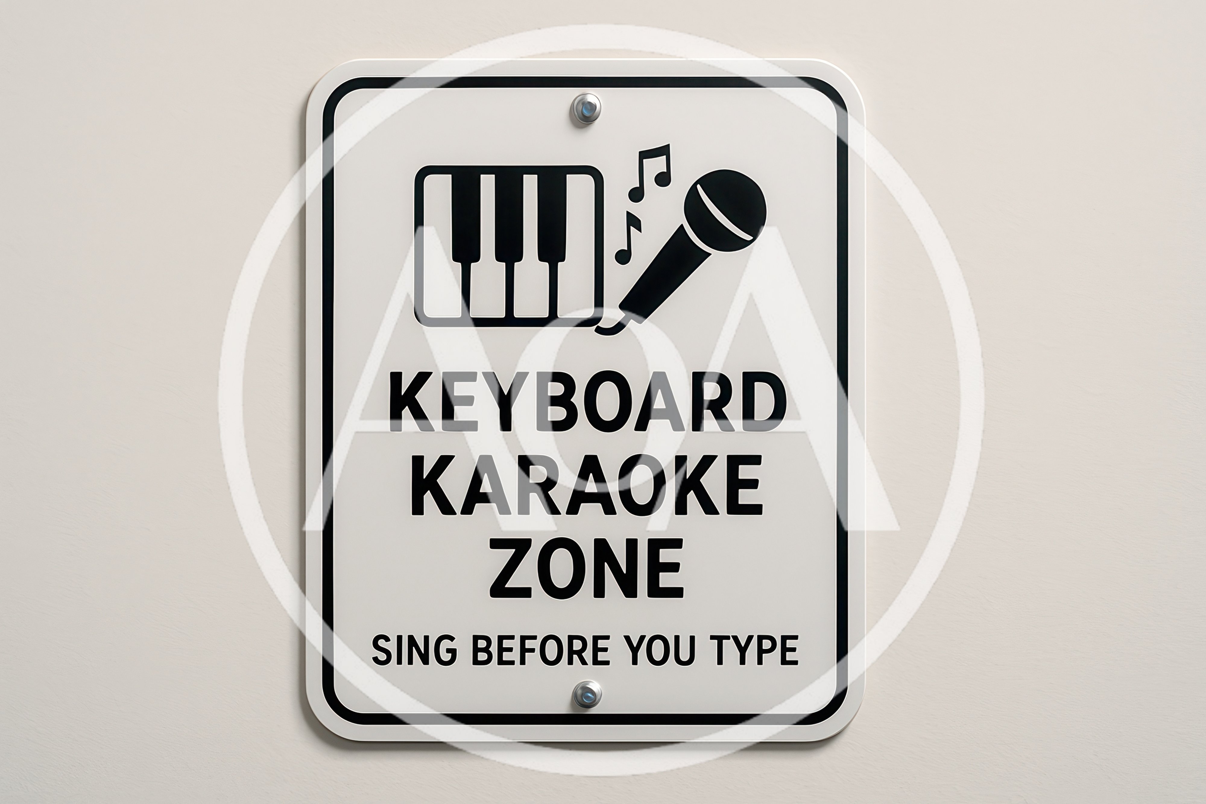 Keyboard Karaoke Zone Sign On A Wall