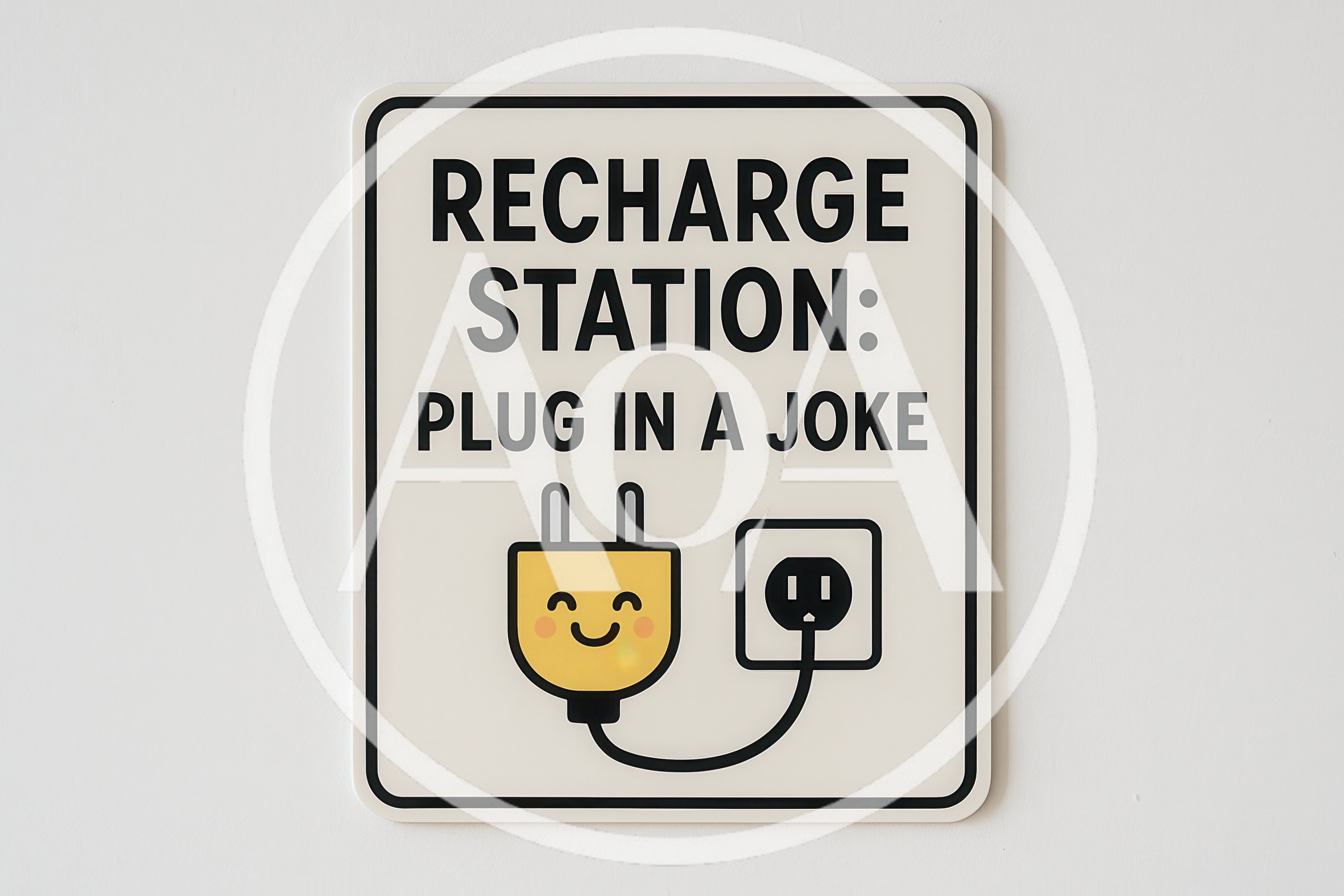 Recharge Station Plug In A Joke Sign