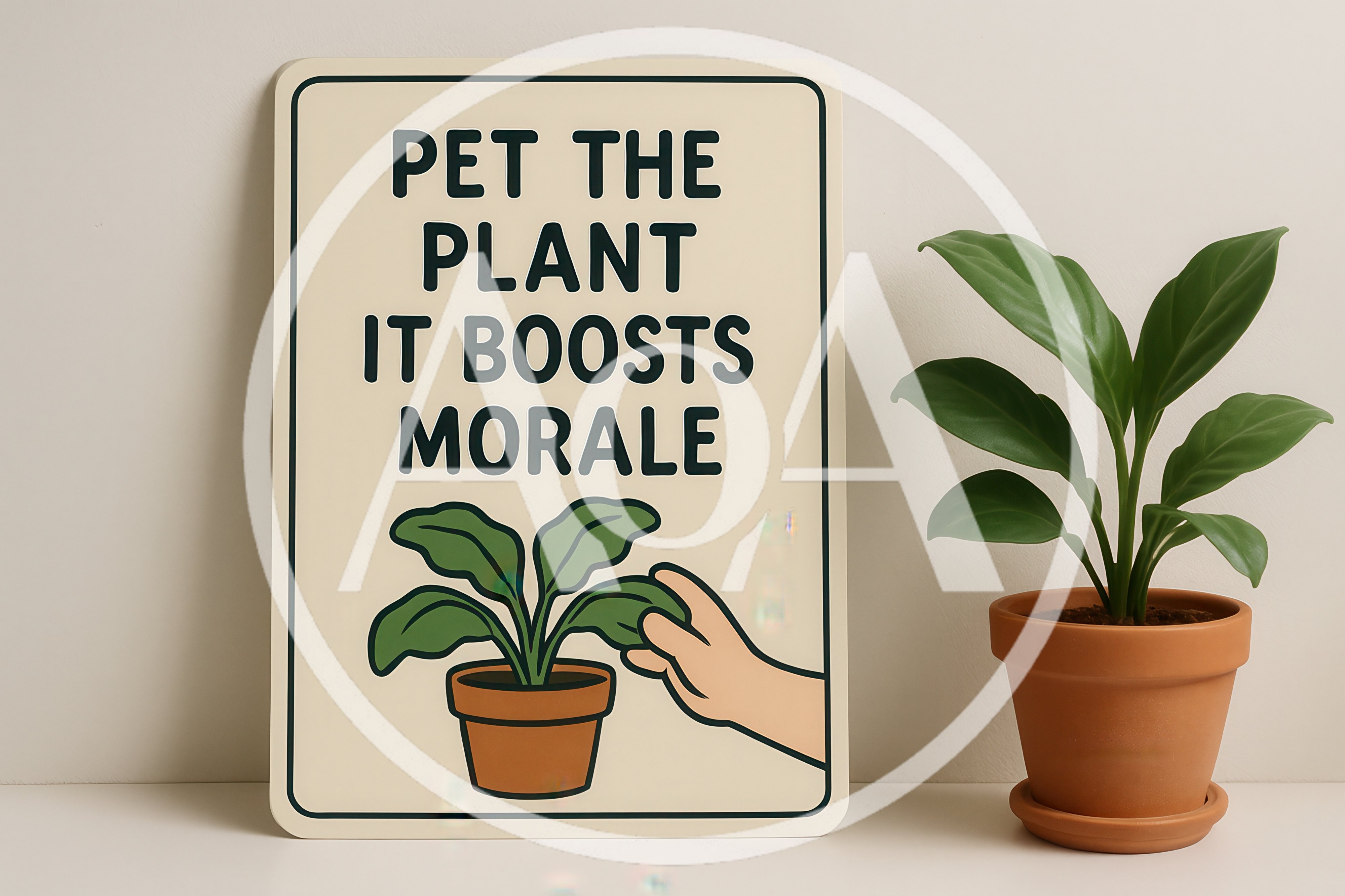 Sign With Pet The Plant It Boosts Morale Text