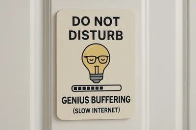 Do Not Disturb Genius Buffering Sign On Door