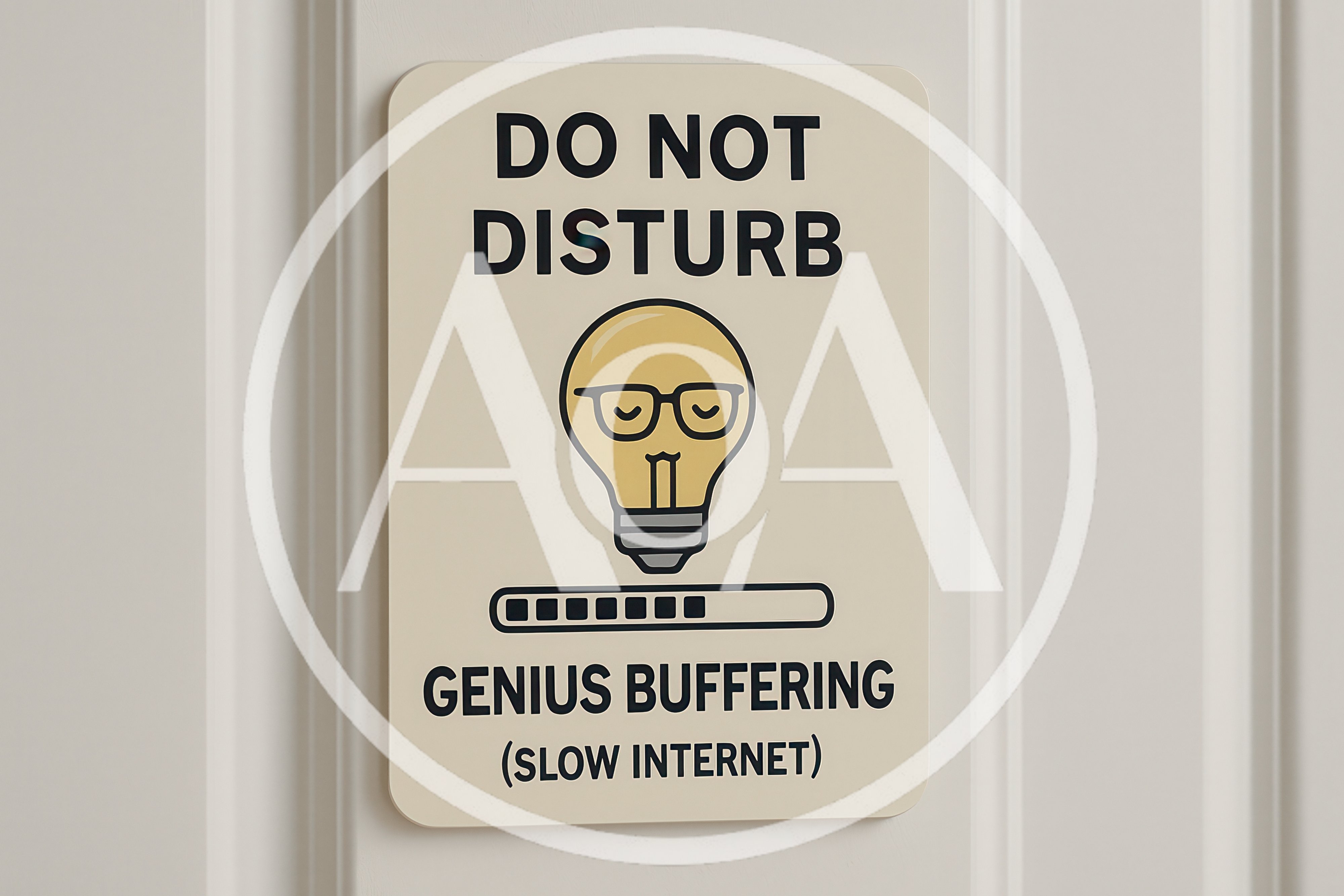 Do Not Disturb Genius Buffering Sign On Door