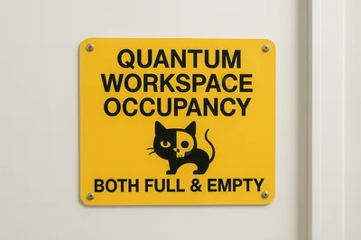 Quantum Workspace Occupancy Sign On Office Wall