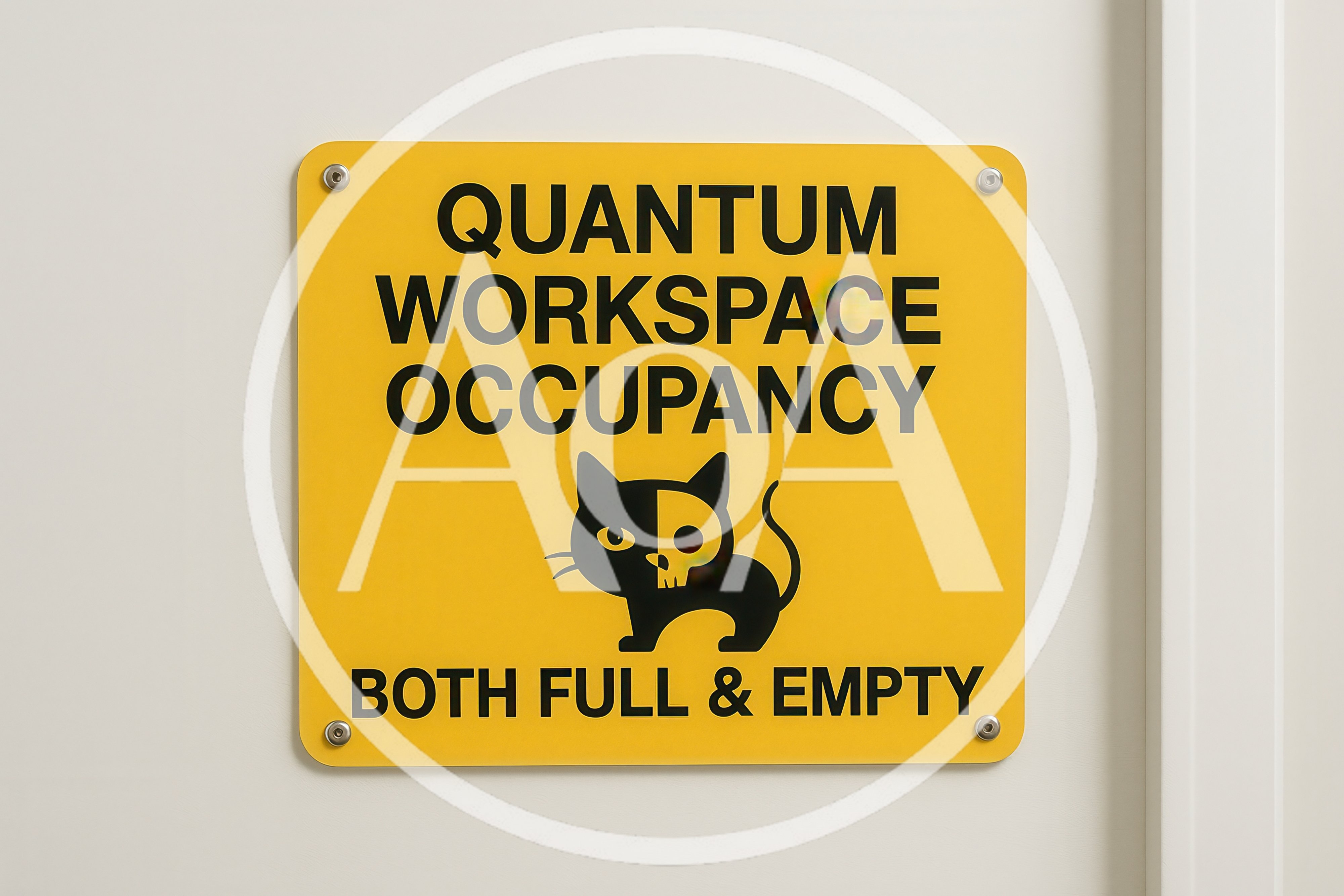 Quantum Workspace Occupancy Sign On Office Wall