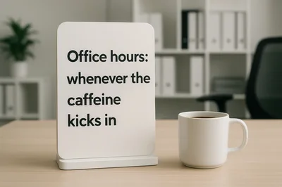 Office Desk Sign With Humorous Caffeine Quote