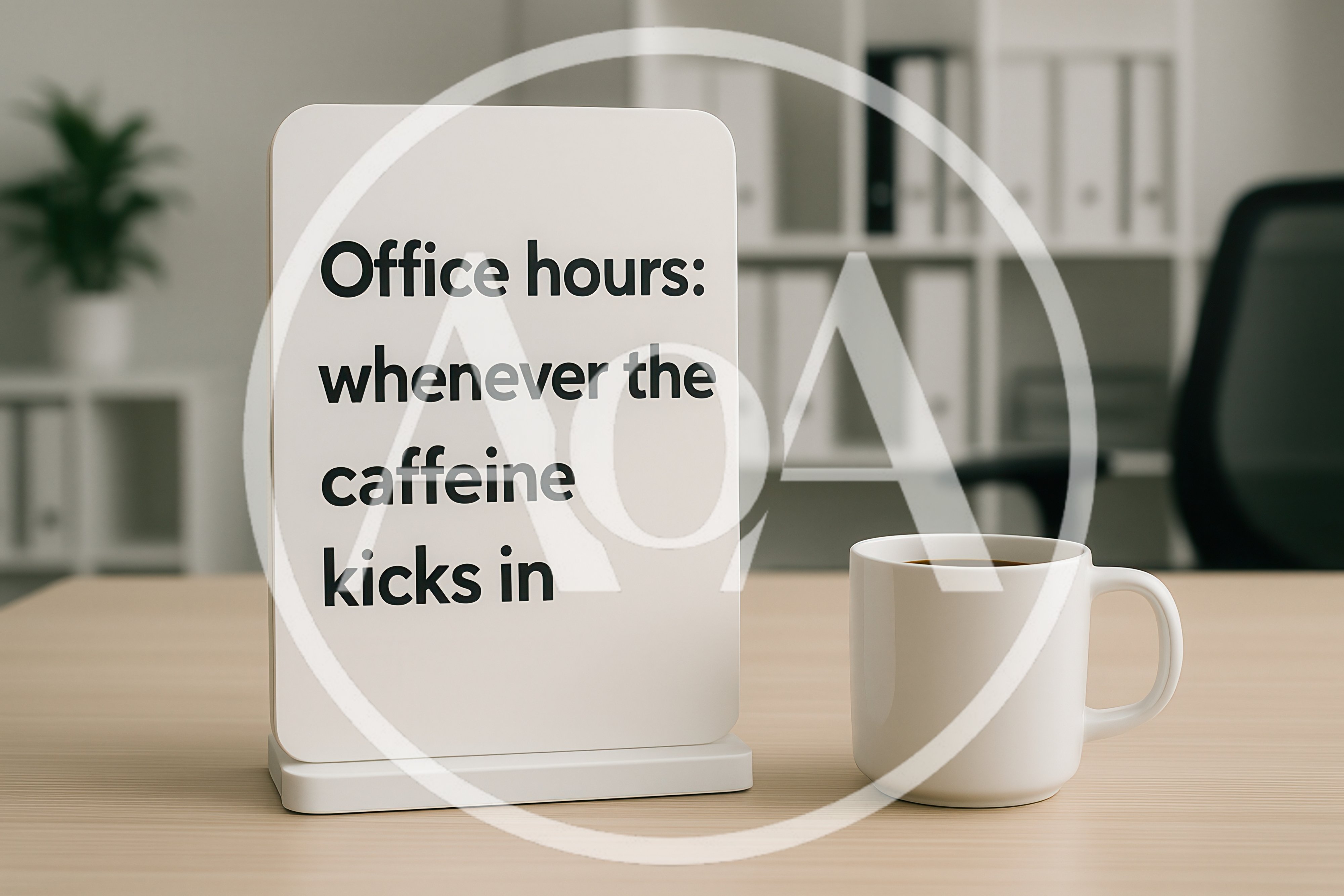 Office Desk Sign With Humorous Caffeine Quote