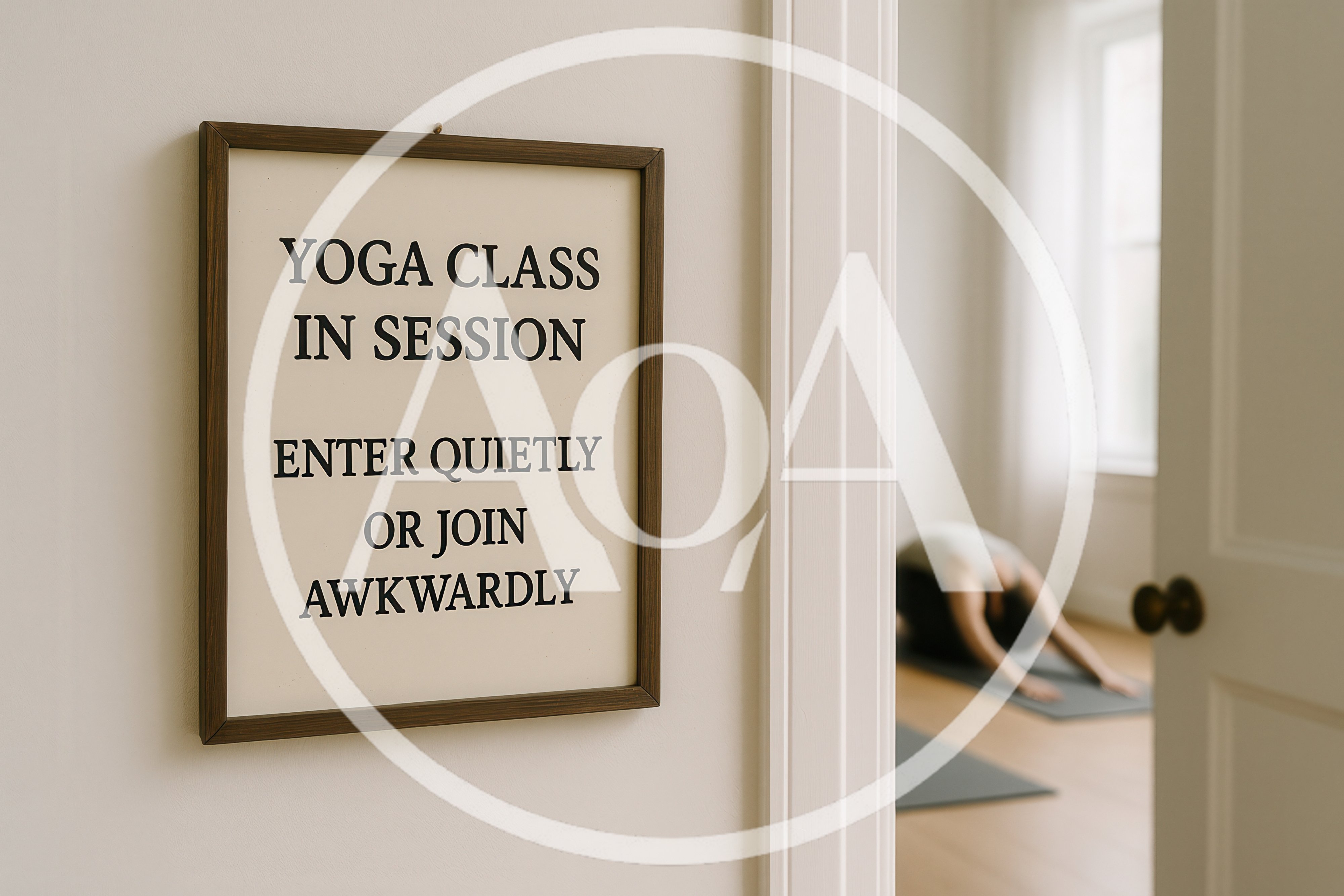 Yoga Class In Session Sign On Studio Door