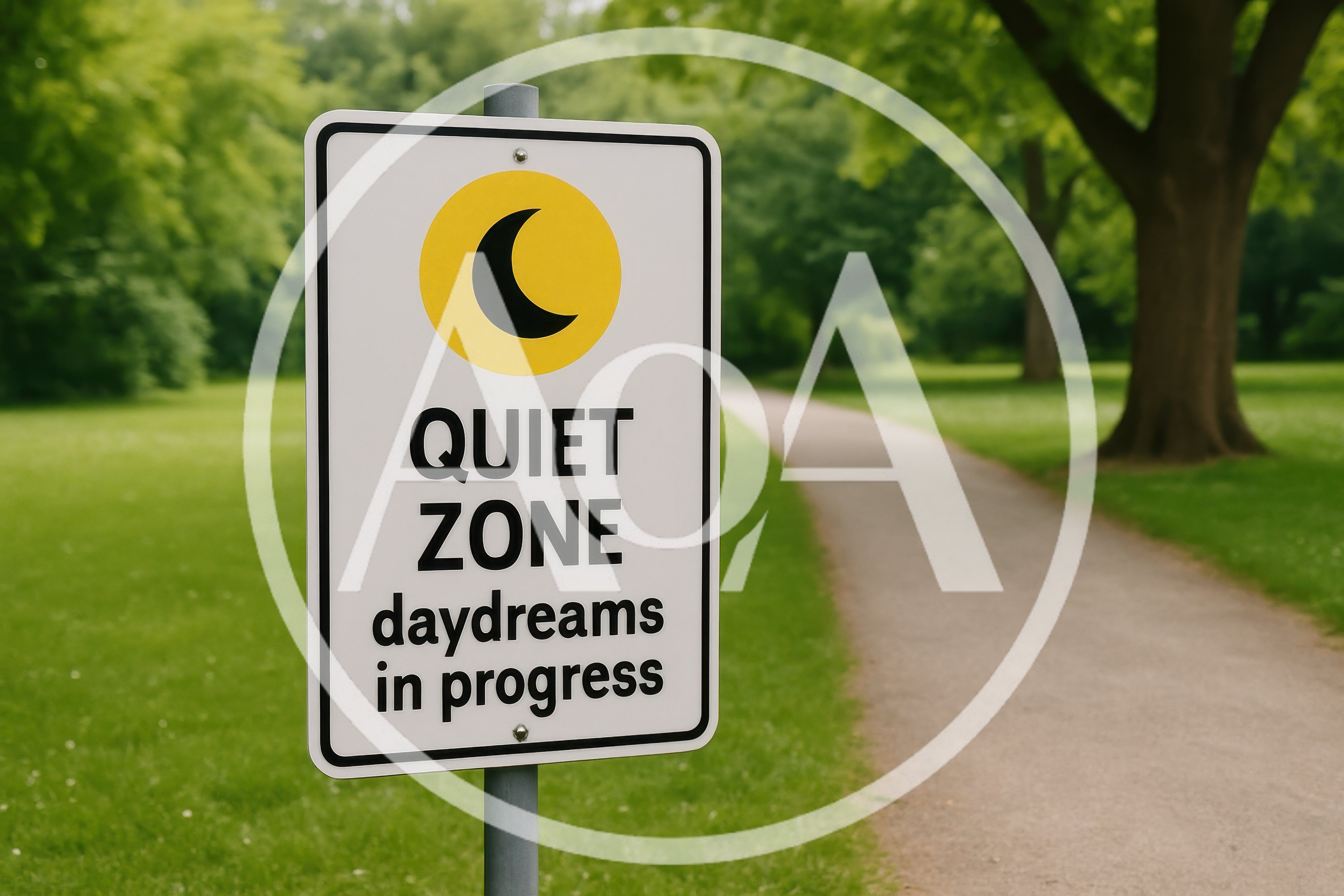 Quiet Zone Sign In A Peaceful Park Setting