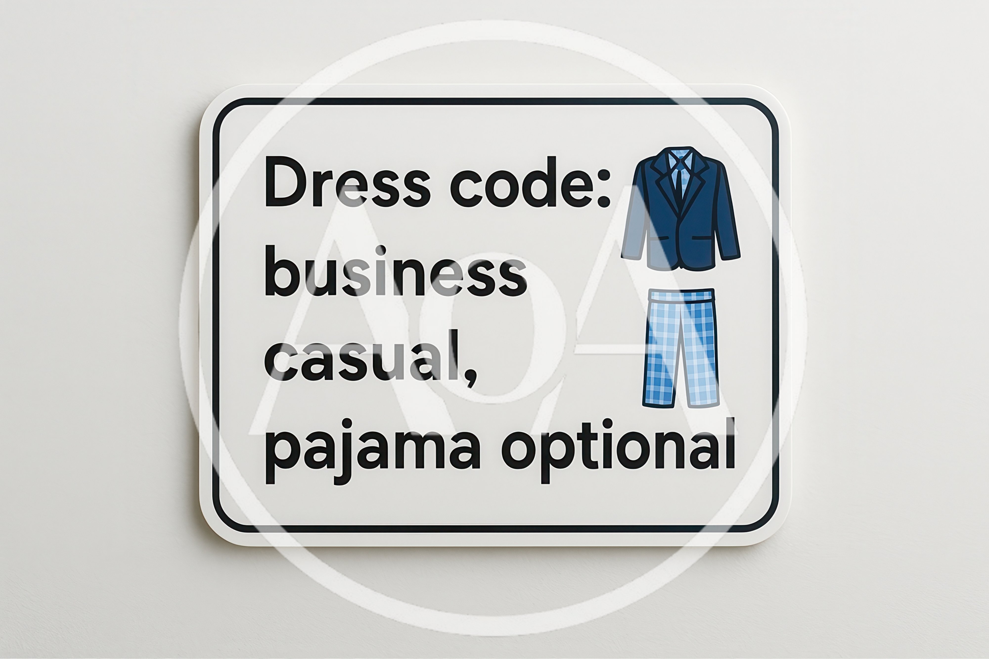 Humorous Business Casual Dress Code Sign