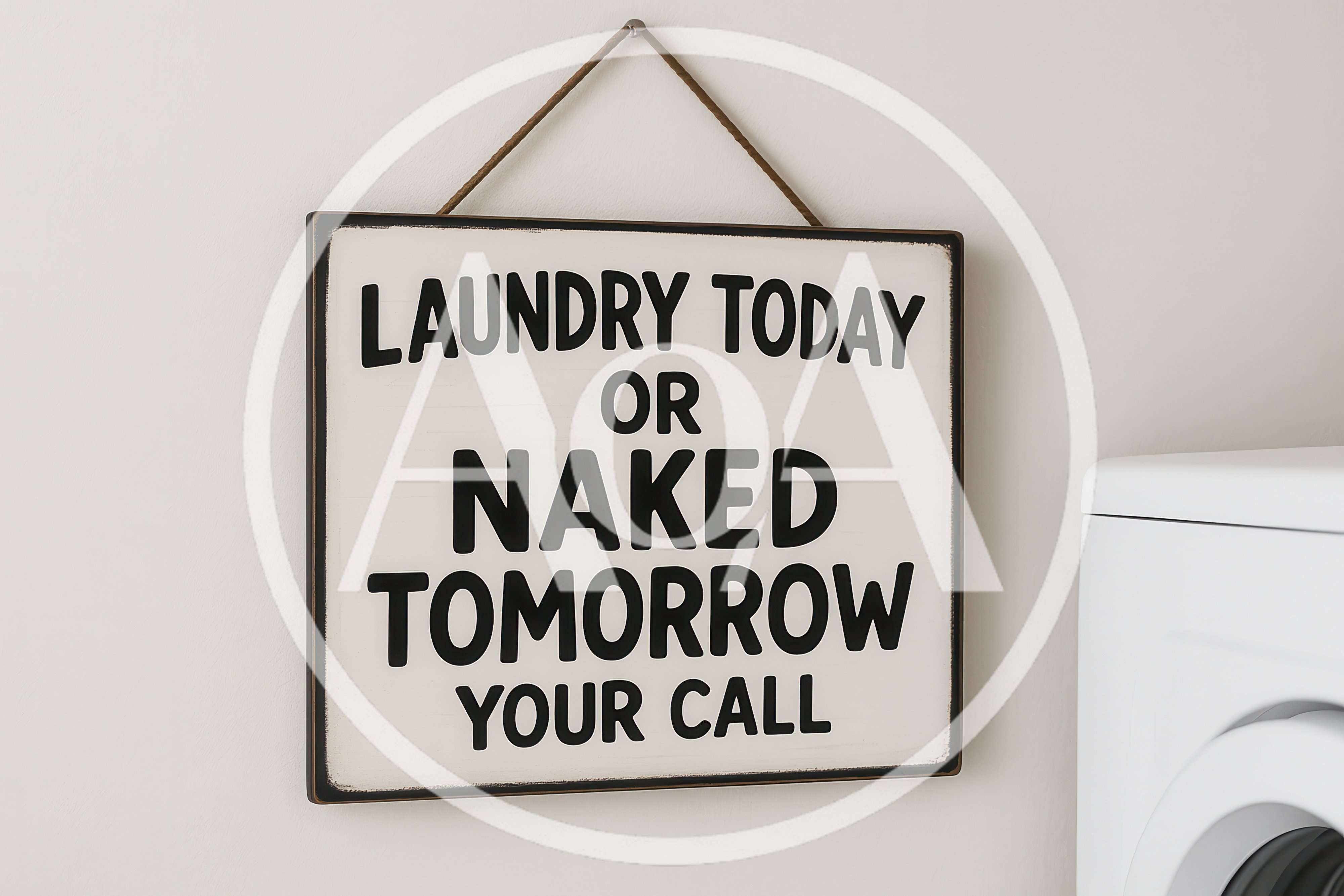 Laundry Today Or Naked Tomorrow Sign On Wall