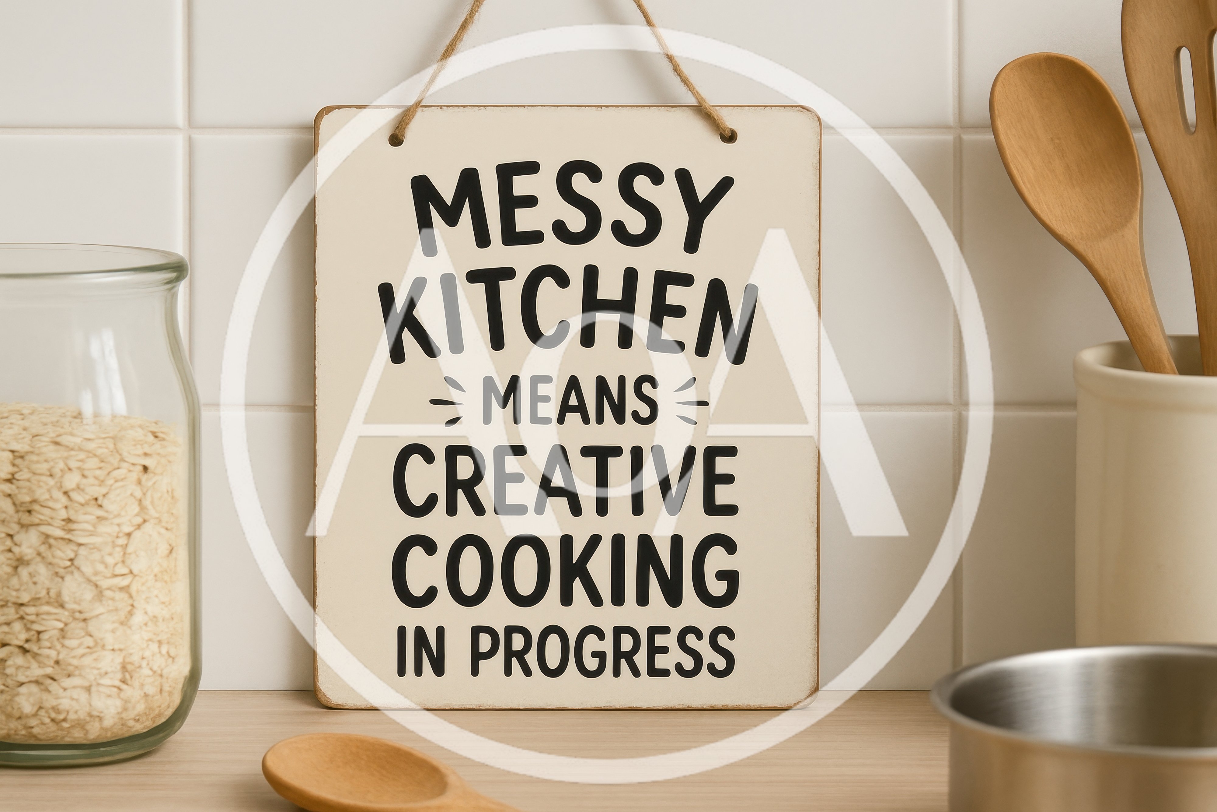 Kitchen Wall Sign With Inspirational Cooking Quote