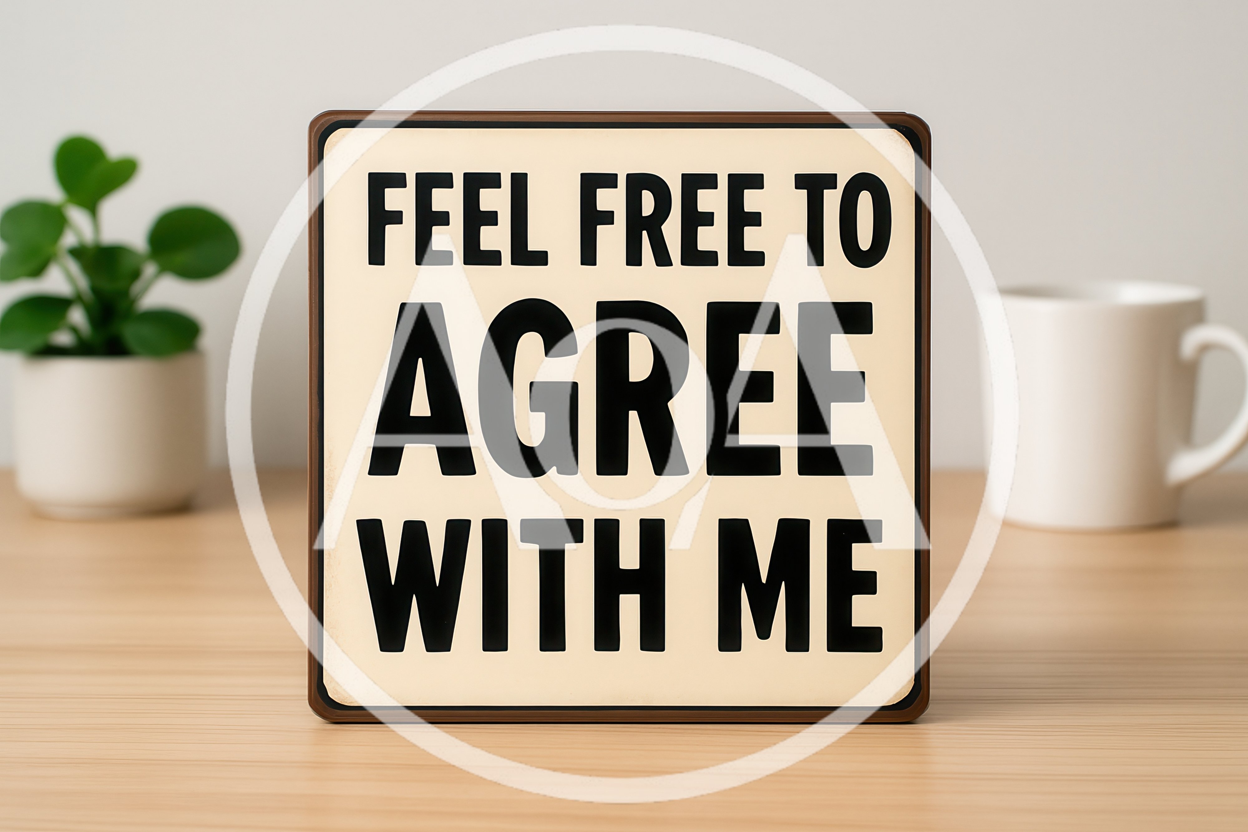 Sign With Feel Free To Agree With Me Text