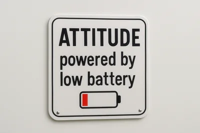 Attitude Powered By Low Battery Sign