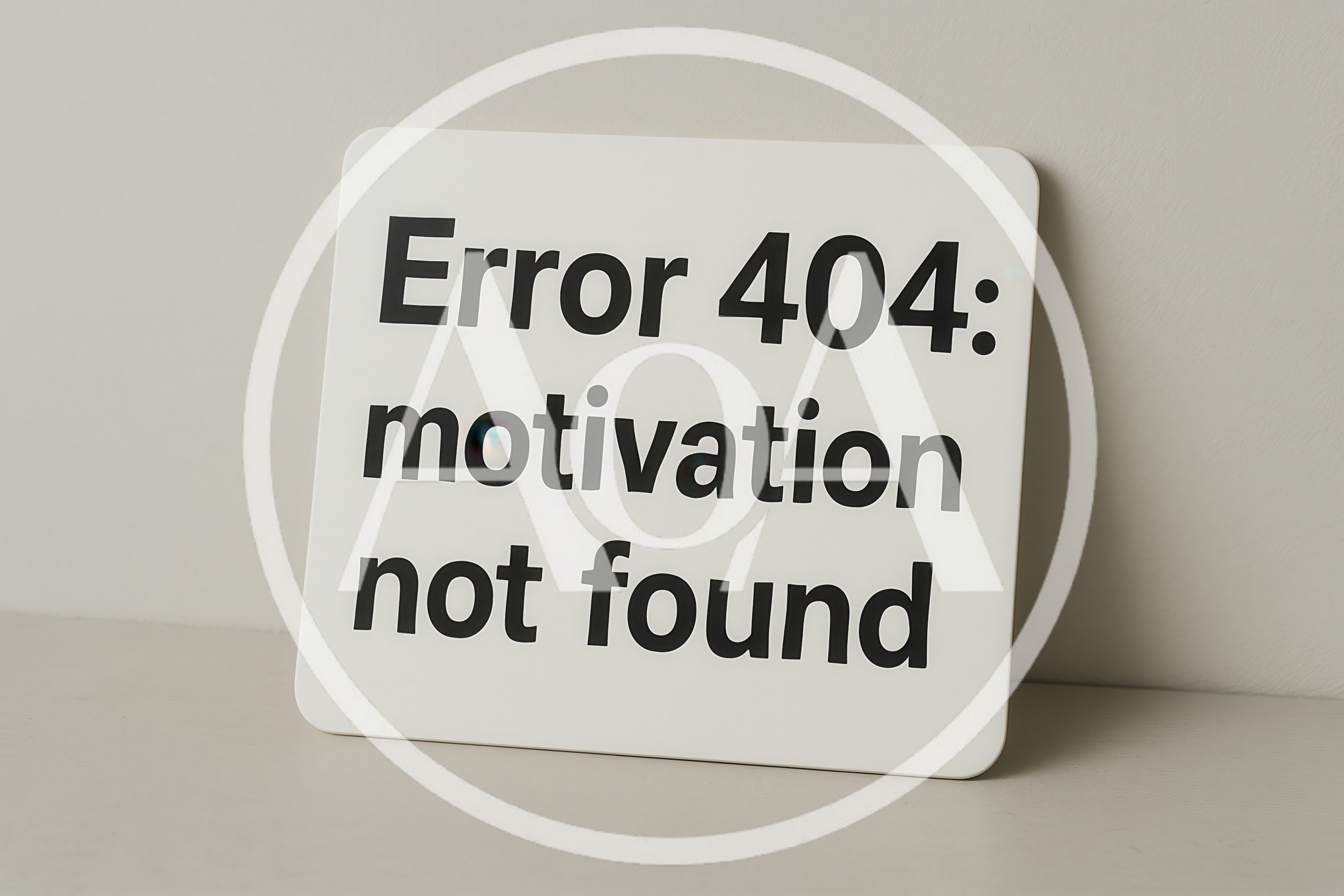 Error 404 Motivation Not Found Sign