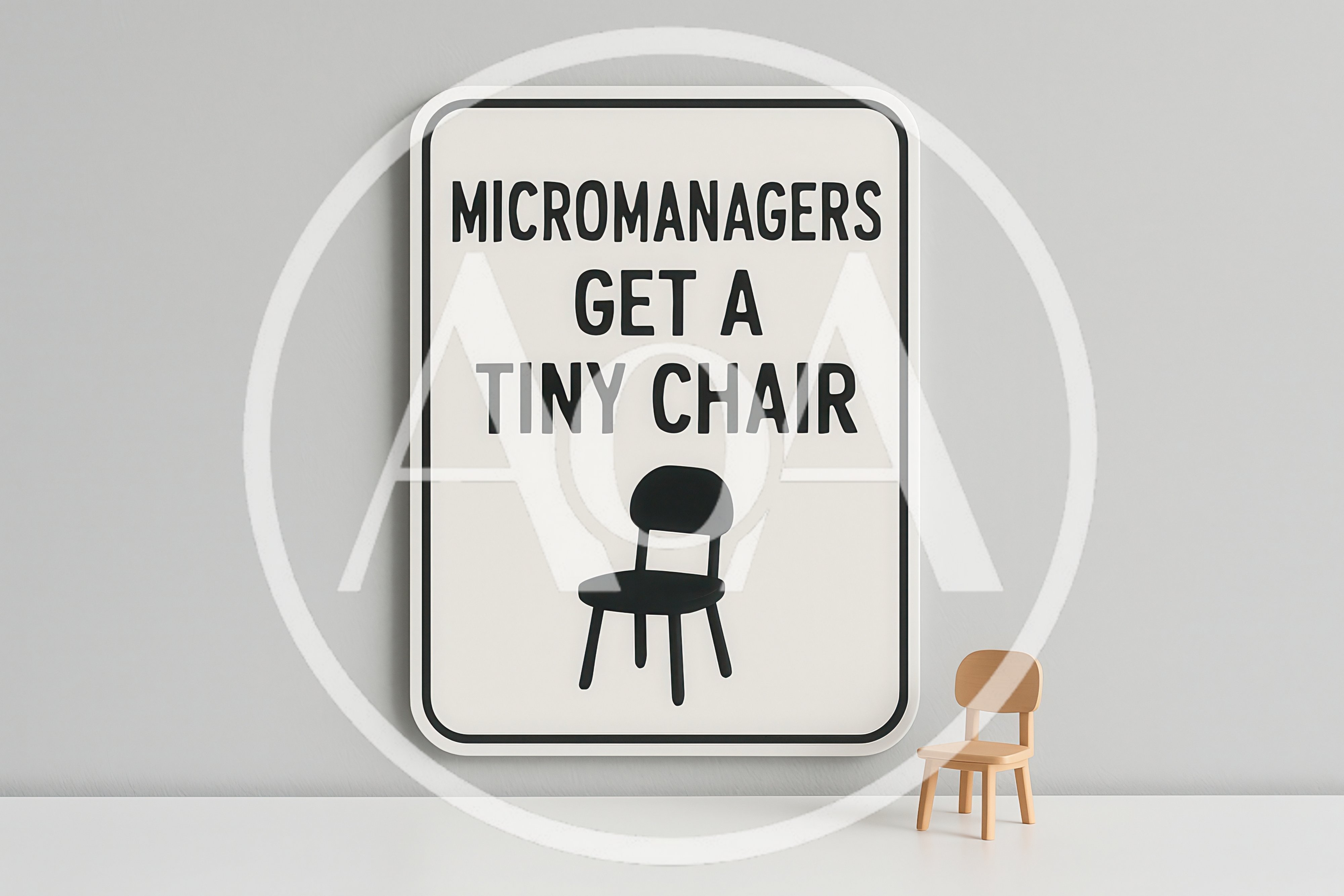 Micromanagers Get A Tiny Chair Sign With Miniature Chair