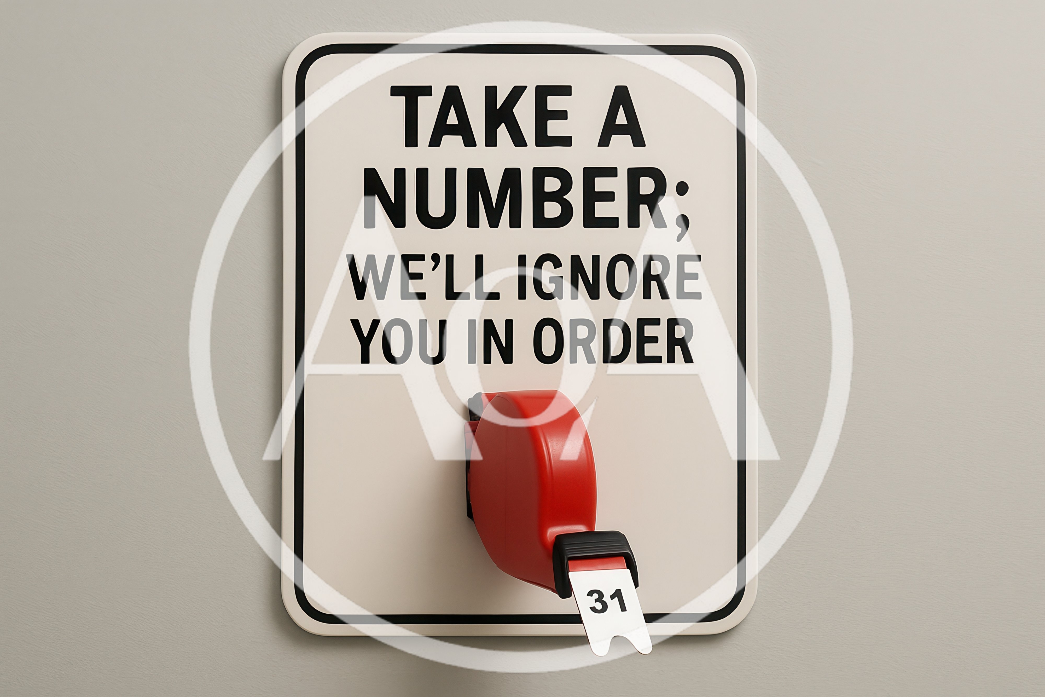 Take A Number Sign With Sarcastic Text