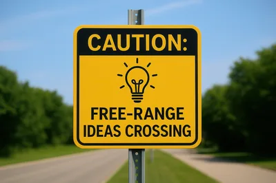 Caution Free Range Ideas Crossing Road Sign
