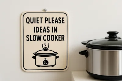 Slow Cooker Sign With Kitchen Appliance