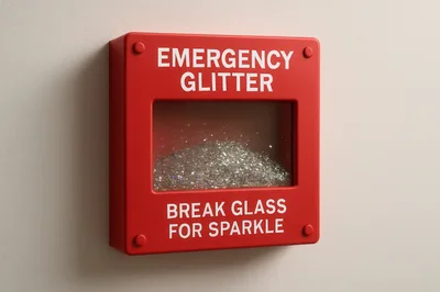 Emergency Glitter Box Mounted On A Wall