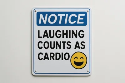 Humorous Notice Sign Laughing Counts As Cardio