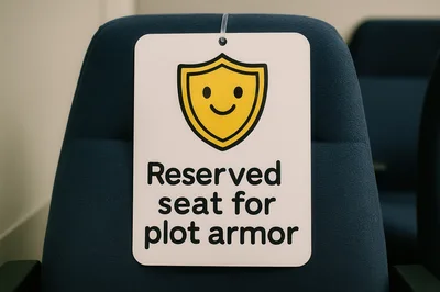 Reserved Seat Sign For Plot Armor On Airplane Chair
