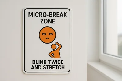 Micro-Break Zone Sign On Office Wall