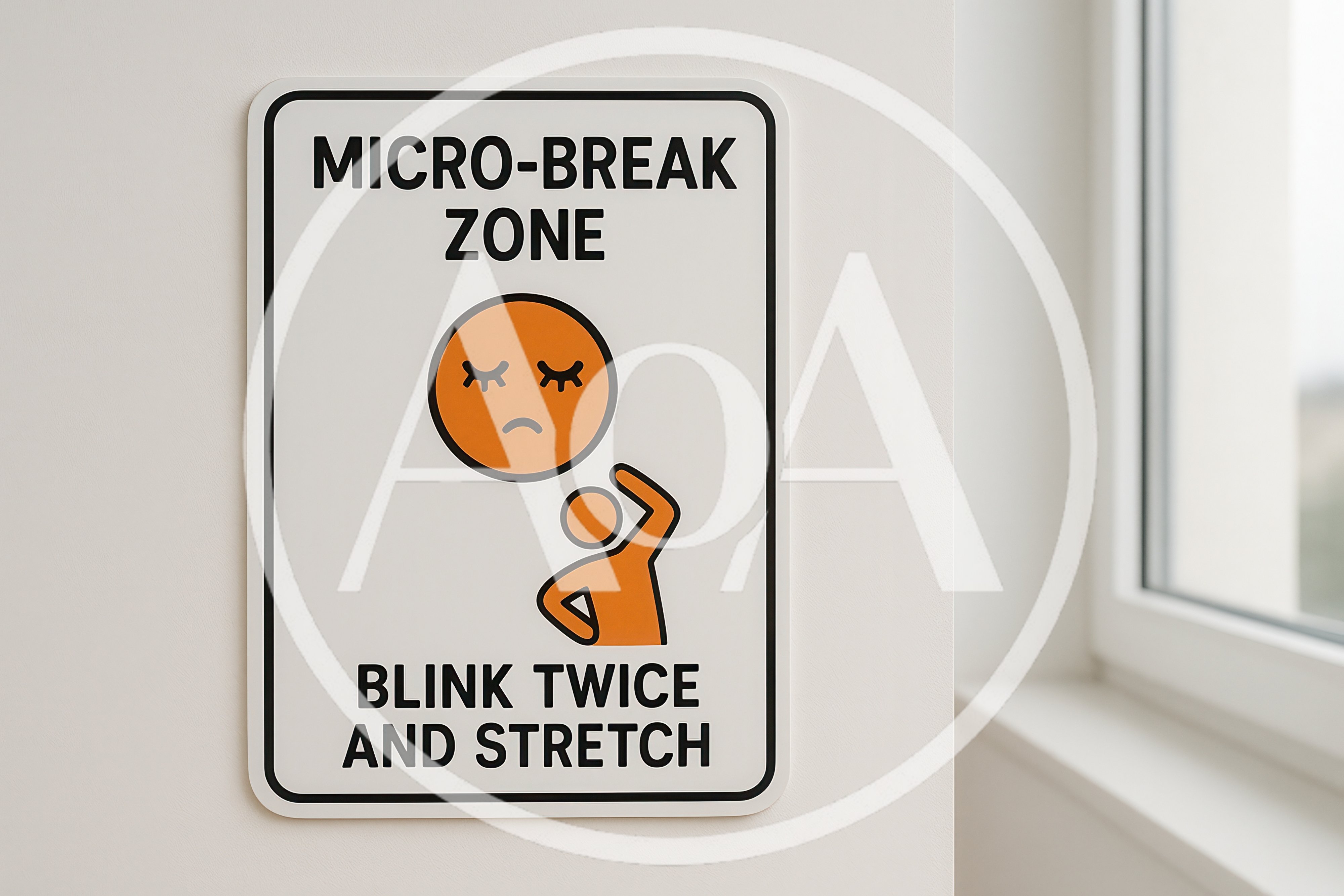 Micro-Break Zone Sign On Office Wall