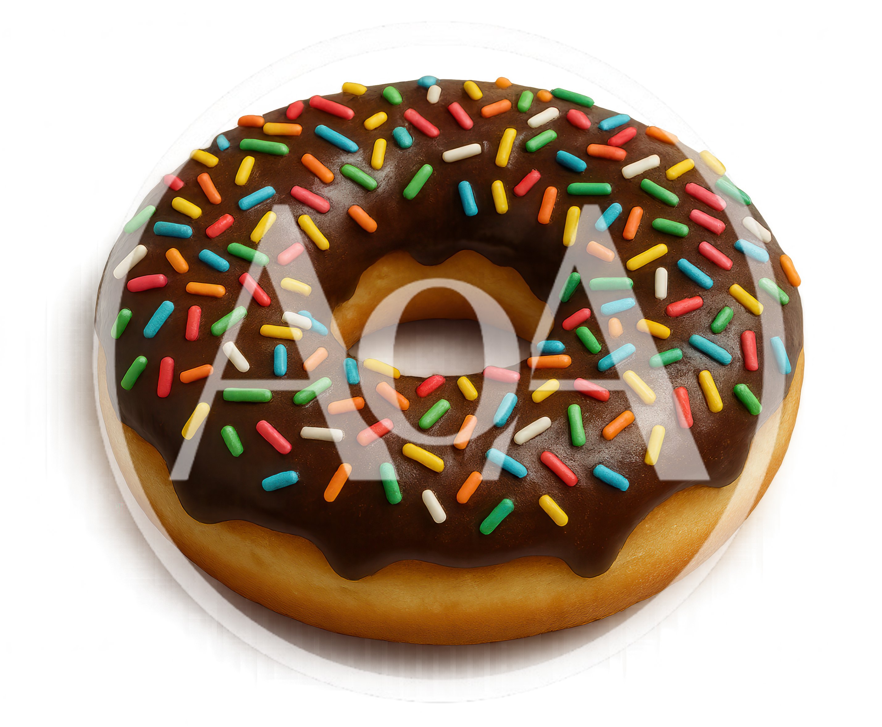 Chocolate Frosted Donut With Colorful Sprinkles