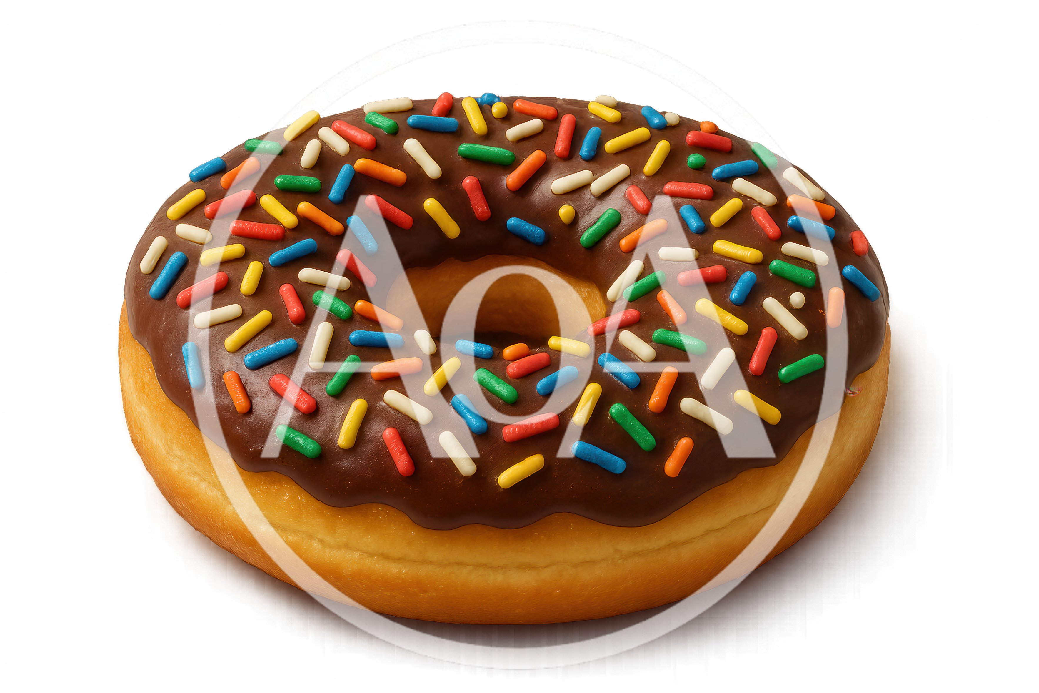 Chocolate Frosted Donut With Colorful Sprinkles