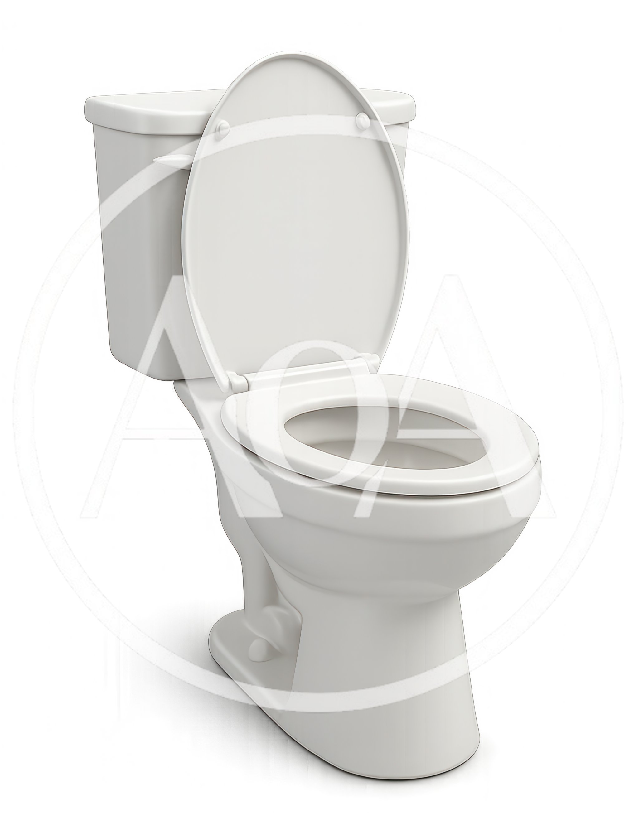 White Ceramic Toilet With Open Lid
