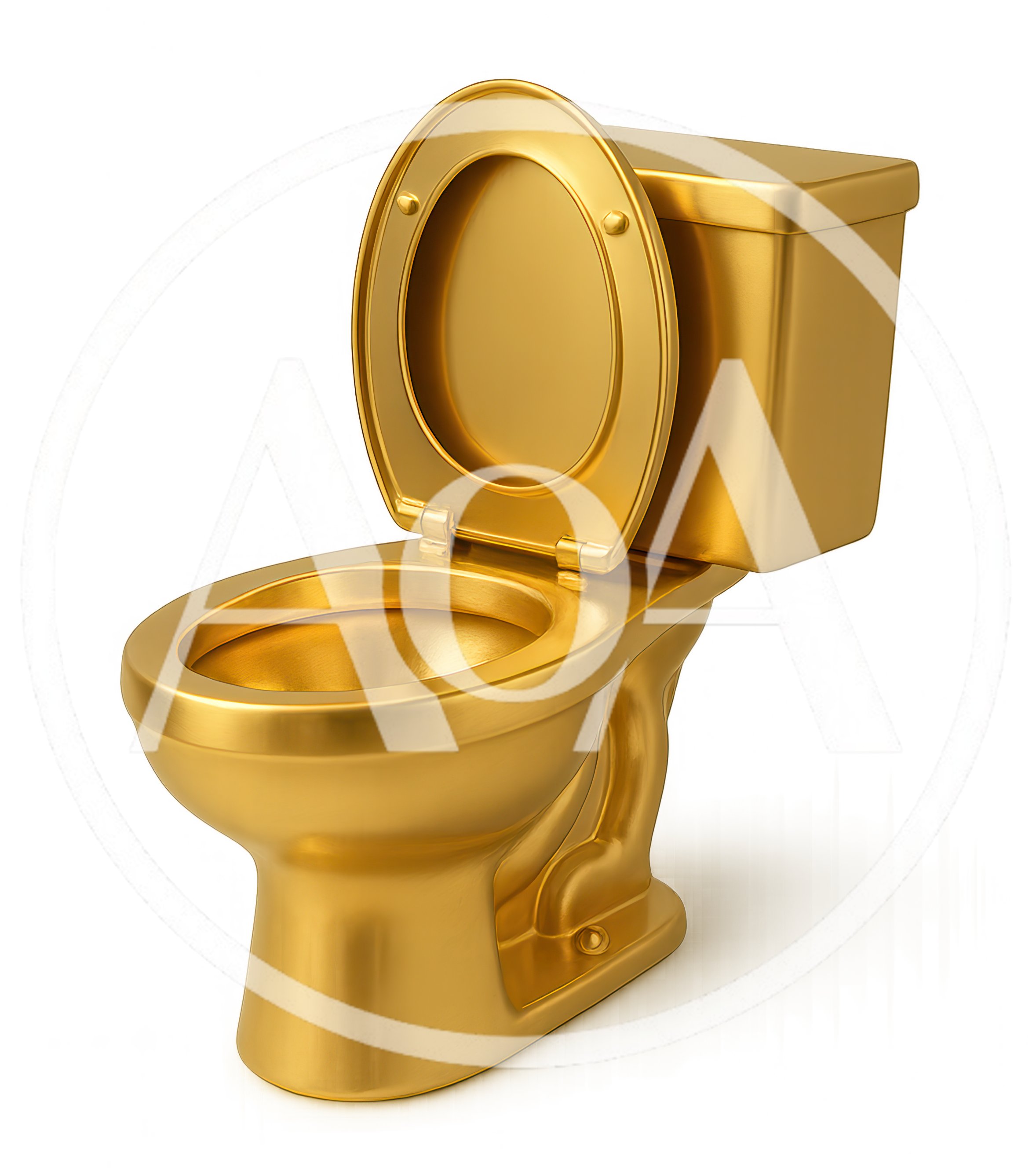 Luxurious Golden Toilet Isolated On White Background