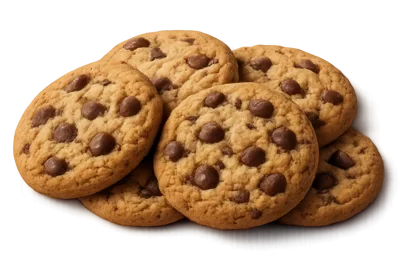Stack Of Freshly Baked Chocolate Chip Cookies