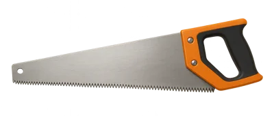 Hand Saw With Orange Handle Isolated On White
