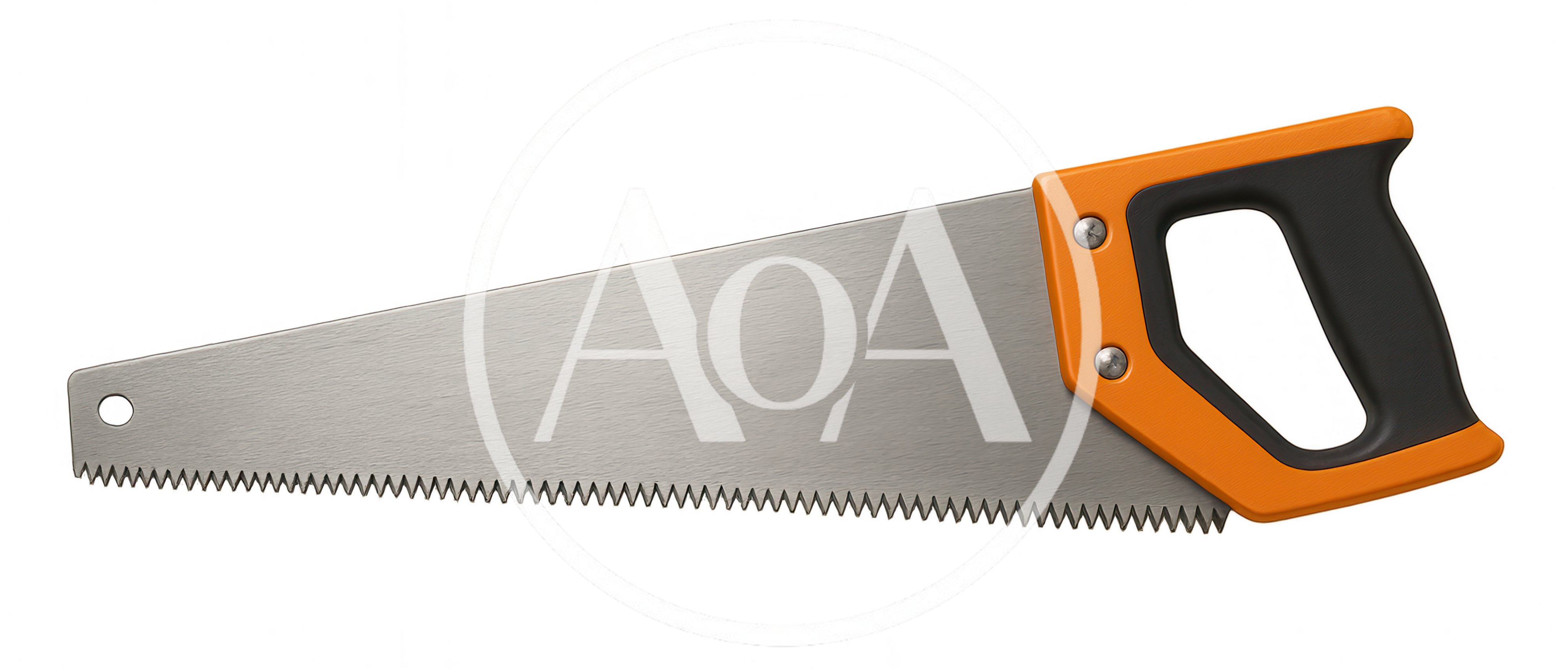 Hand Saw With Orange Handle Isolated On White