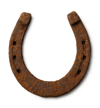 Rusty Iron Horseshoe Isolated On White Background