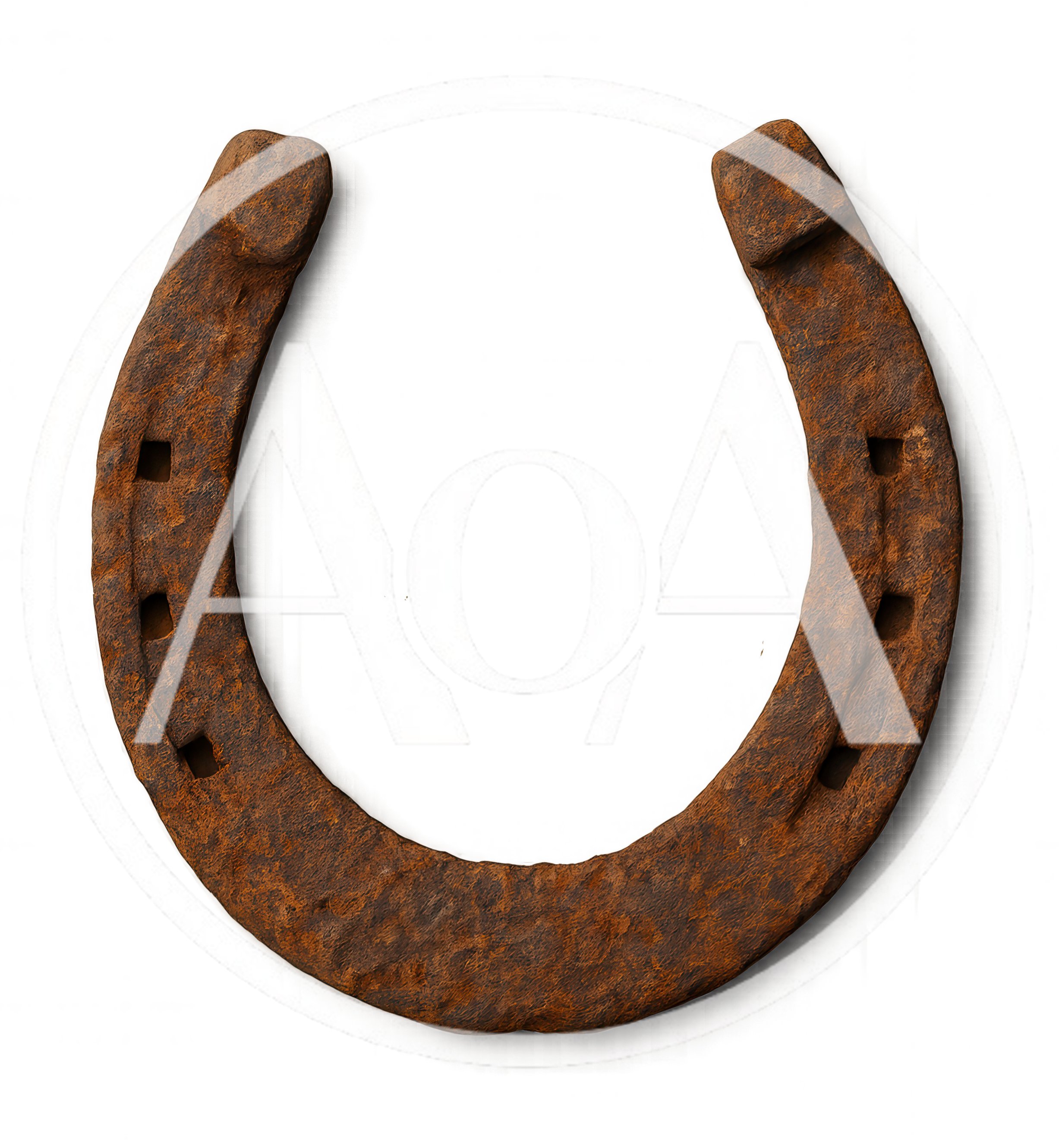Rusty Iron Horseshoe Isolated On White Background