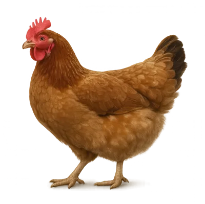 Full Body Portrait Of A Brown Hen