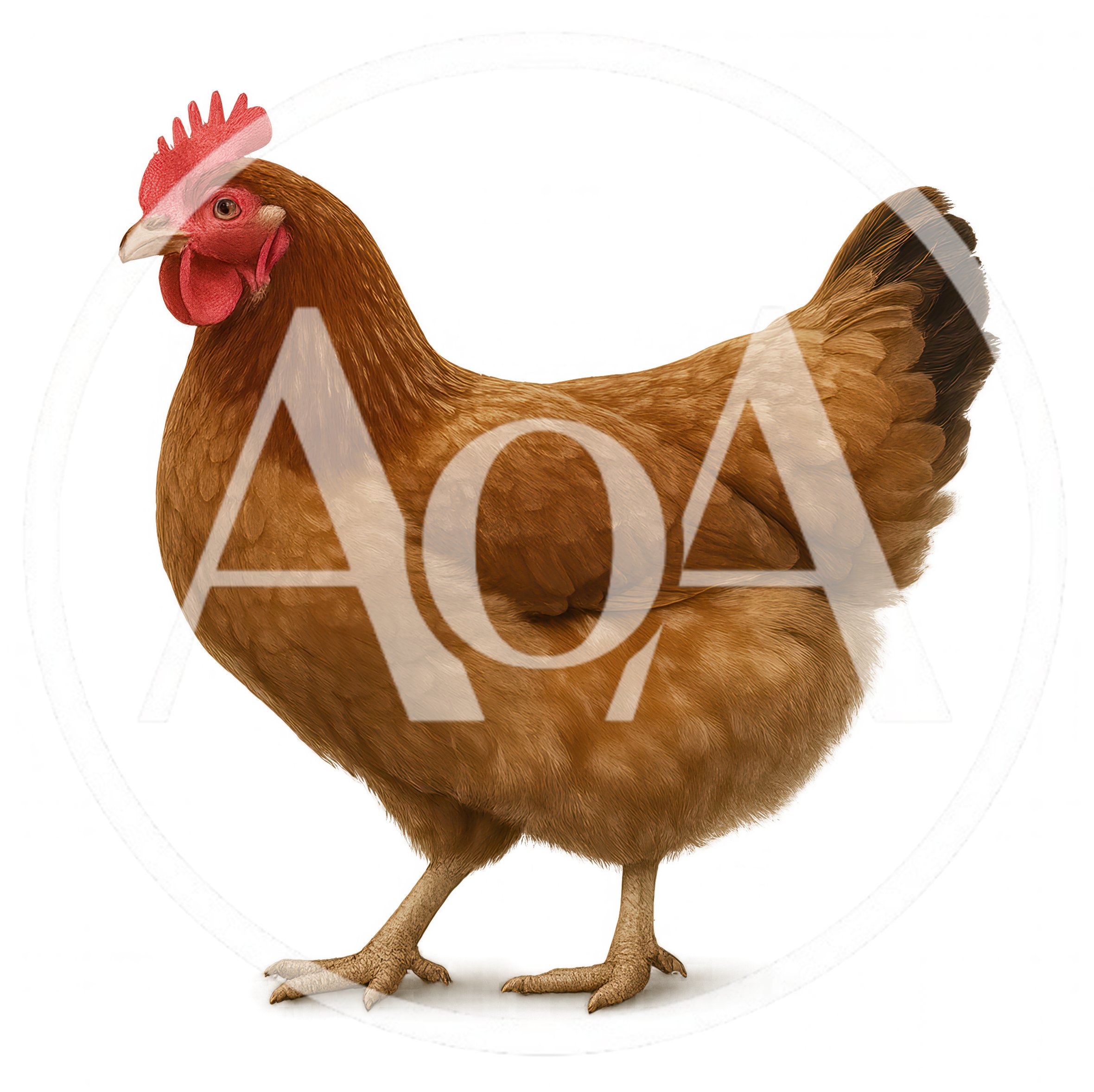Full Body Portrait Of A Brown Hen