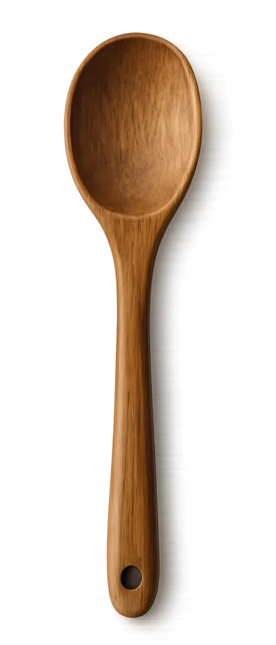 Wooden Cooking Spoon Isolated On White Background