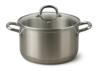 Stainless Steel Cooking Pot With Glass Lid