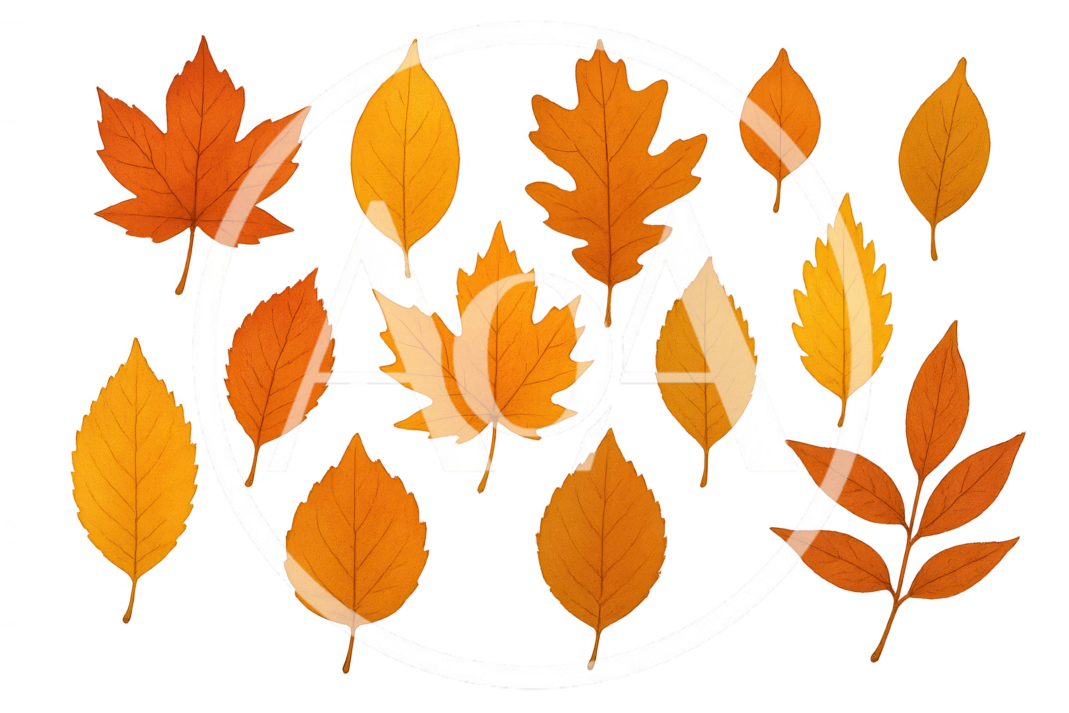 Collection Of Various Autumn Leaves On Black Background