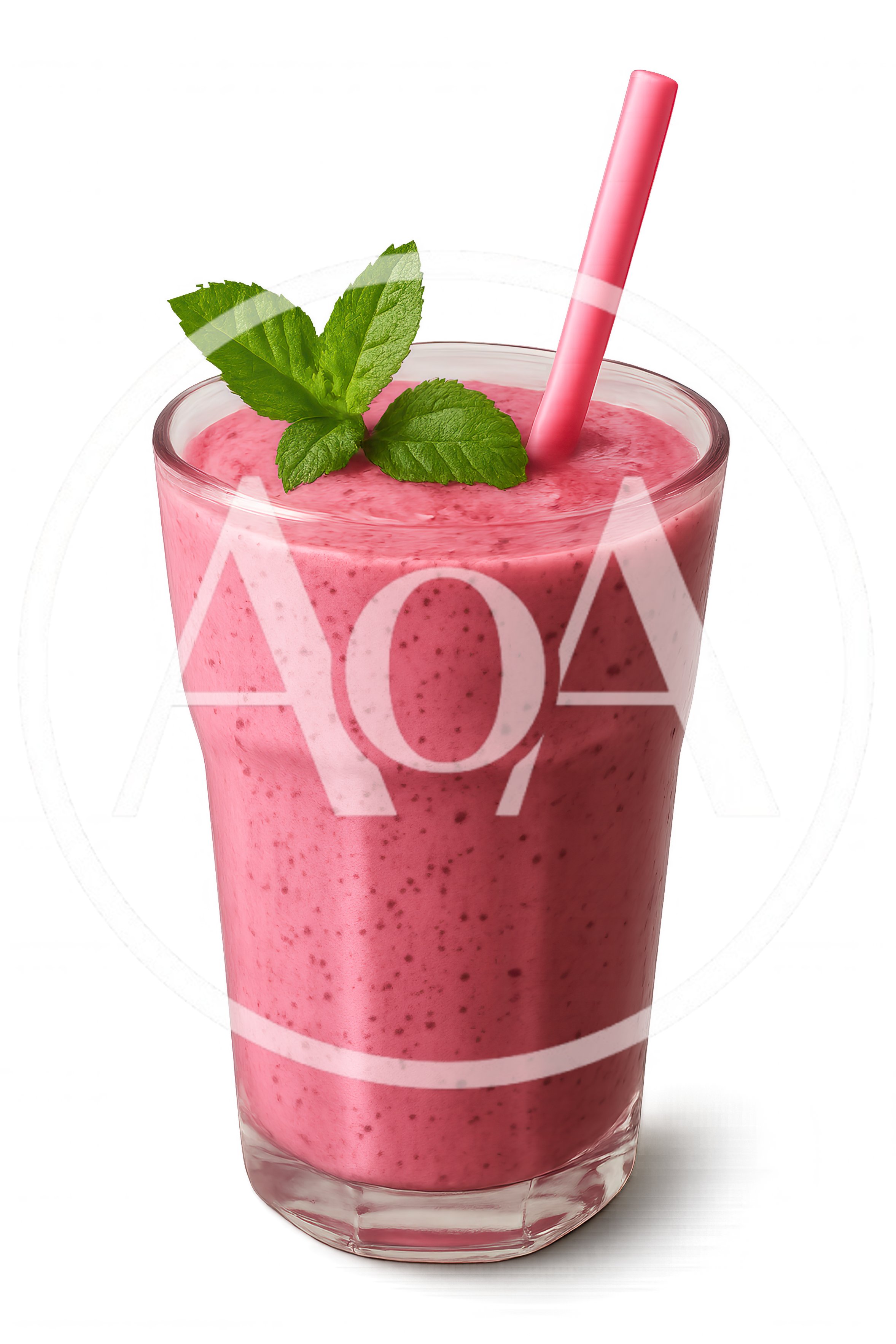 Refreshing Pink Berry Smoothie With Mint Garnish