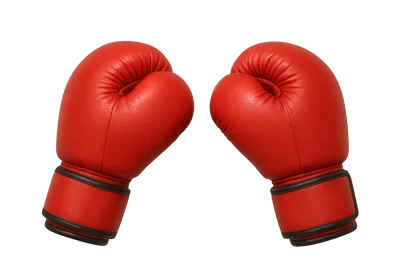 Pair Of Red Leather Boxing Gloves