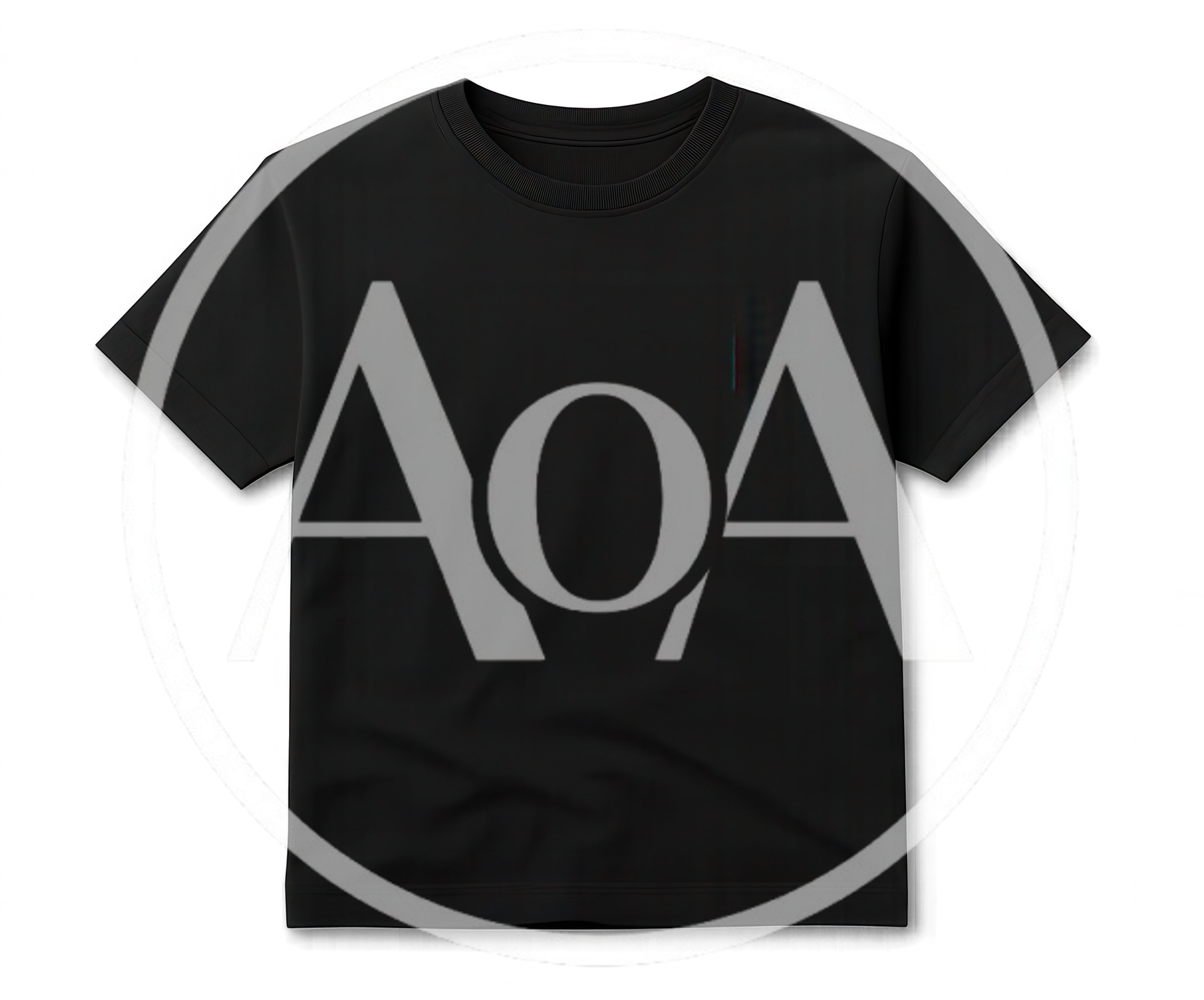 Black Cotton T-Shirt Mockup On White Background
