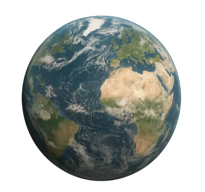 Photorealistic Earth Globe Rotating In Deep Space