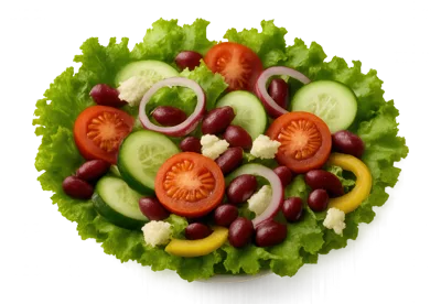 Fresh Garden Salad With Vegetables And Beans