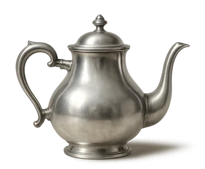 Classic Silver Teapot On A Neutral Background