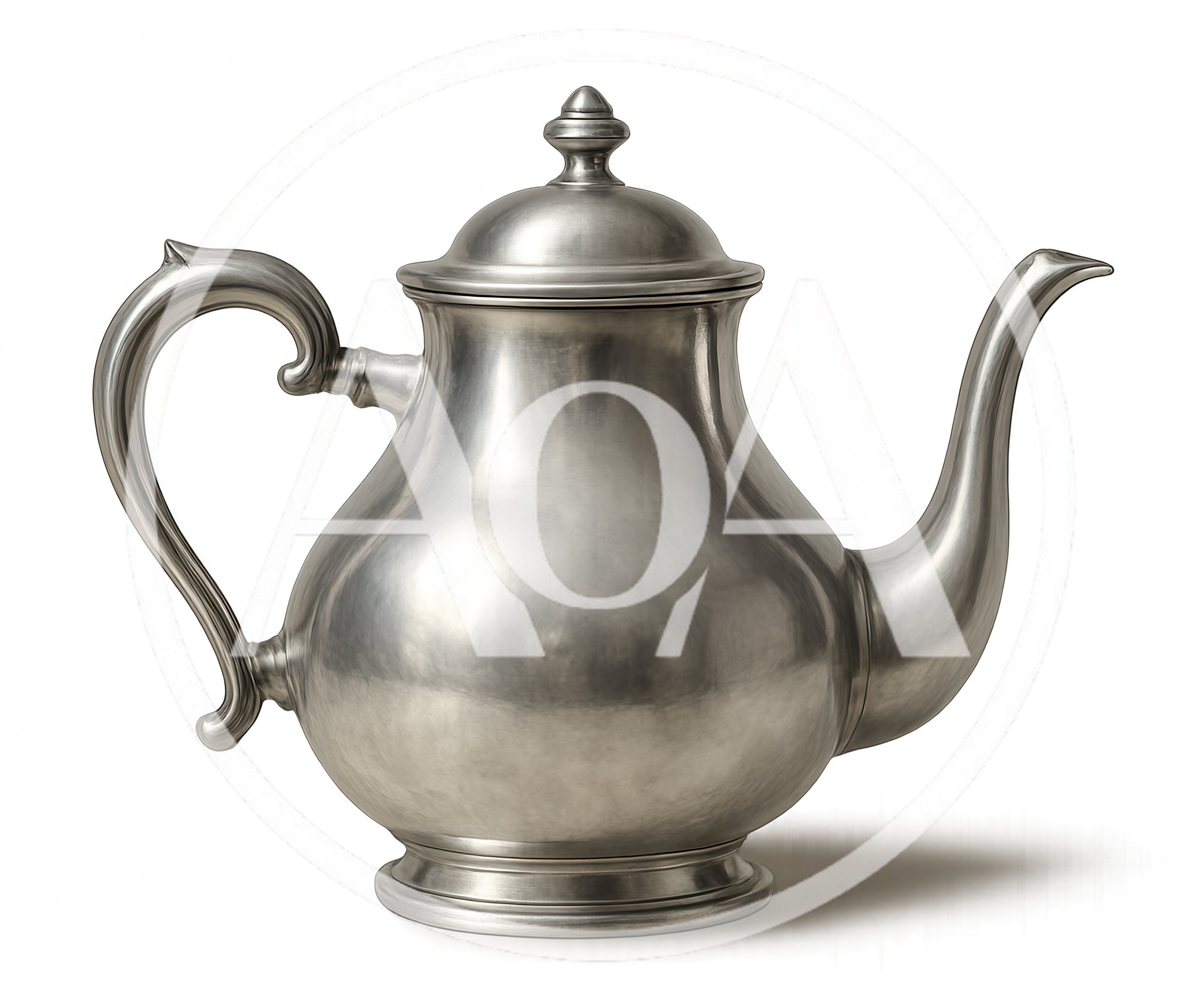 Classic Silver Teapot On A Neutral Background