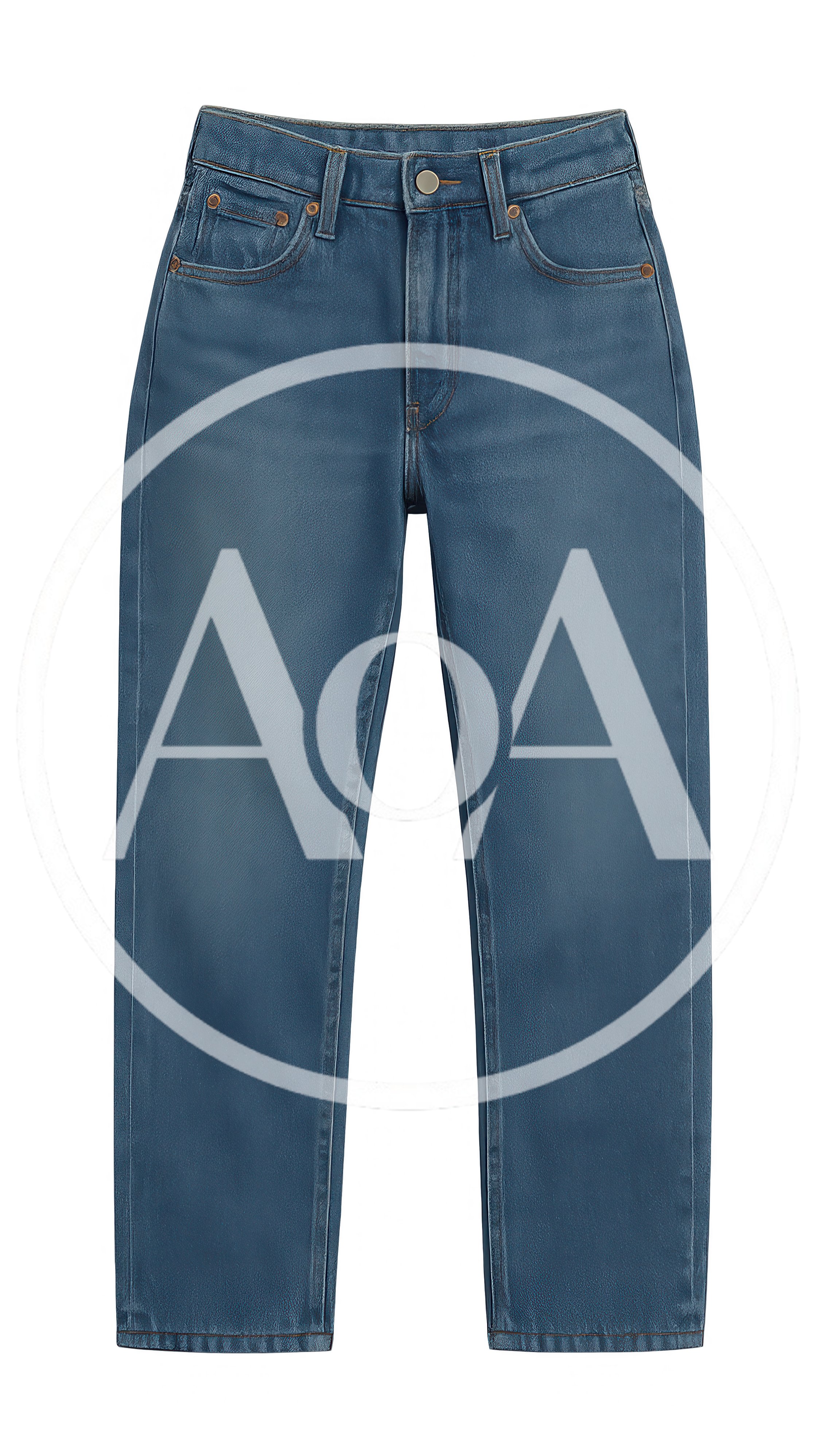 Classic Blue Denim Jeans On White Background